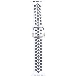 Metalen gesp siliconen vervanging horlogeband voor Apple Watch Series 6 & SE & 5 & 4 44mm / 3 & 2 & 1 42mm (wit + zwart)