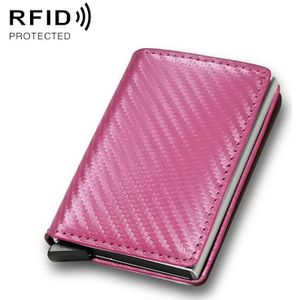 C1804H1 RFID-portemonnee van koolstofvezel voor heren (roze koolstofvezel)