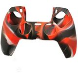 2 PCS Siliconen Handle Protector Anti-Slip Game Handle Cover voor PS5 (Zwart Rood)