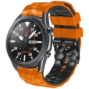 For Amazfit GTR 47mm 22mm Football Pattern Two-Color Silicone Strap(Orange+Black)