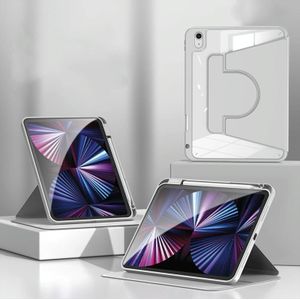 2 in 1 acryl split roterende lederen tablethoes voor iPad Pro 12.9 2022 / 2020 / 2021 / 2018