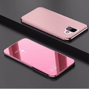 Galvaniseren spiegel horizontale Flip lederen case voor Xiaomi Pocophone F1  met houder (Rose goud)