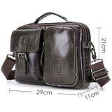 BULL CAPTAIN 036 Men Leather Shoulder Bag Retro First-Layer Cowhide Messenger Bag(Yellow Brown)