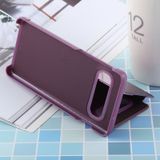 PU galvaniseren spiegel horizontale Flip lederen case voor Galaxy S10 Plus  met houder (paars)