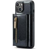 Voor iPhone 14 Plus DG.MING M3-serie Glitter Powder Card Bag Leather Case