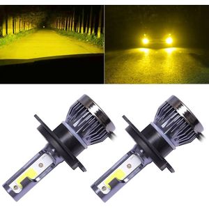 2 stuks H4 DC9-36V/36W/3000K/6000LM IP68 auto/motor mini COB LED koplamp lampen/mistlicht (goud licht)