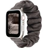 Voor Apple Watch Series 5 & 4 40mm / 3 & 2 & 1 38mm Doek + Roestvrijstalen haarring horlogeband(Grijs)