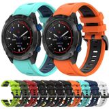 Voor Garmin Descent MK 2i 26mm tweekleurige sport siliconen horlogeband (oranje + zwart)
