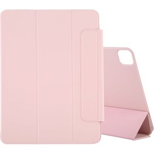 Voor iPad Pro 11 inch (2020) horizontale flip ultra-dunne dubbelzijdige clip magnetische PU lederen behuizing met drie-vouwen houder & slaap / wake-up functie(Roze)