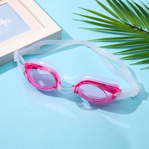 2 in 1 Duiken Anti-mist HD Zwembril + Oordoppen Set voor kinderen Volwassene (Roze)