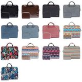 LSEN LS-116 Simple Laptop Bag Business Laptop Liner Tas  Grootte: 15.6 Inch (Canvas Kleurrijke bladeren Blauw)