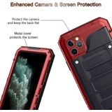 Voor iPhone 11 Pro Max Stofdichte schokbestendige waterdichte siliconen + metalen beschermhoes(rood)