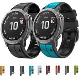 Voor Garmin Fenix 7X 22mm siliconen sport tweekleurige horlogeband (oranje + zwart)