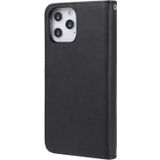 Voor iPhone 12 Pro Max 2 in 1 Solid Color Afneembare PU Lederen case met kaartslots & magnetische houder & fotolijst & portemonnee & riem(zwart)