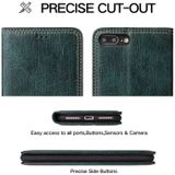 Voor iPhone 7 / 8 Retro Tree Bark Texture PU Magnetic Horizontal Flip Leather Case met Holder & Card Slots & Wallet(Green)