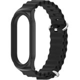 Voor Xiaomi Mi Band 8 Mijobs CS Case Marine Siliconen Ademende Horlogeband(Zwart)