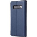 Horizontale Flip PU lederen case voor Galaxy S10  met houder & kaartsleuf & portemonnee (blauw)