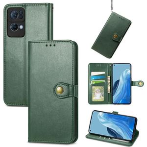 Voor Oppo Reno7 Pro 5G Solid Color Leather Buckle Case
