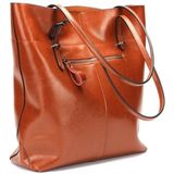 L4002 Trendy Casual Tote Bag Schouder Vrouwen Tas (Retro Zwarte Horizontale Versie)