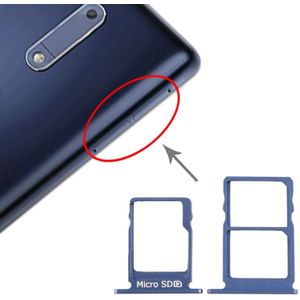 SIM-kaartlade + SIM-kaartlade + Micro SD-kaartlade voor Nokia 5 / N5 TA-1024 TA-1027 TA-1044 TA-1053 (Blauw)