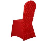 Verdikte Rose Stretch Stoelhoes Hotel Bruiloft Banket Achterkant Decoratie (Rood)