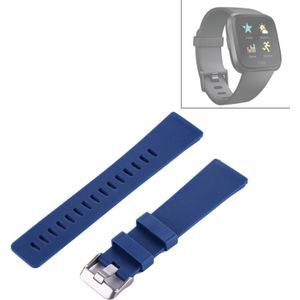 Voor Fitbit versa eenvoudige mode siliconen horlogebandje (donkerblauw)