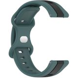 Voor Garmin Venu 20 mm vlindergesp tweekleurige siliconen horlogeband (groen + zwart)