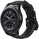 Frosted lederen grote zwarte gesp voor Huawei horloge GT/Watch 2 Pro horlogebandje (zwart)