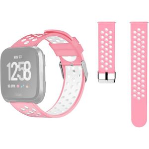Voor Fitbit versa eenvoudige mode siliconen horlogebandje (roze)