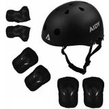 Aidy 7 in 1 Kinderen Rolschaatsen Sports Beschermende Gear Set (Dumb Black)