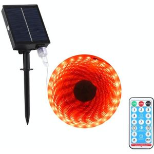 5m 12V SMD 2835 3600lm Waterdichte LED Strip met afstandsbediening + zonnepaneel (Rood licht)
