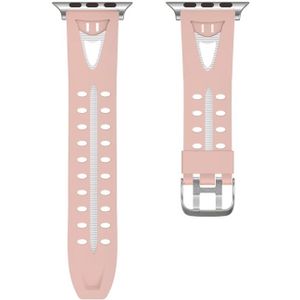 Voor Apple Watch serie 3 & 2 & 1 38mm Fashion lachend gezicht patroon siliconen horloge Strap(Pink)