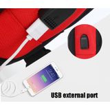 Ozuko 9068 Heren Chest Bag Waterproof Schouder Messenger Bag met externe USB-oplaadpoort (Zwart+Rood)