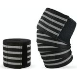 2 PCS Nylon Four Stripes Bandage Wrapped Sports Knee Pads(Black Ash)