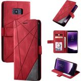Voor Samsung Galaxy S8 Plus Skin Feel Splicing Horizontal Flip Leather Case met Holder & Card Slots & Wallet & Photo Frame(Red)