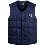 Witte eend Donsjas vest mannen midden-leeftijd herfst winter warme mouwloos vacht  grootte: XXXL (blauw)