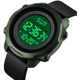 Skmei 1540 Fashion Outdoor Sports Grote Wijzerplaat Student Watch Multi-functie Waterdichte Mens Elektronisch Horloge (Groen)