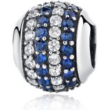 S925 Sterling Silver Four Rows Diamond Blue Coast Kralen DIY Armband Ketting Accessoires