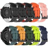 Voor Huawei Watch GT Runner 22 mm voetbalpatroon tweekleurige siliconen horlogeband (oranje + zwart)