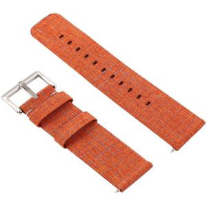 Eenvoudige mode canvas polsband voor Fitbit versa (licht oranje)