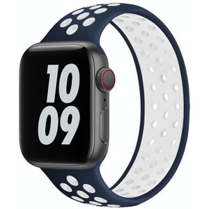 Elastic Siliconen Watchband Voor Apple Watch Series 6 & SE & 5 & 4 44mm / 3 & 2 & 1 42mm  Lengte:150mm(Blauw Wit)