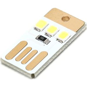 10 PCS Mini Pocket Card USB Power Keychain LED Night Light(Wit)
