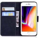 Voor iPhone SE 2020 / 8 / 7 Tiger Embossing Pattern Horizontale Flip Lederen Case met Holder & Card Slots & Wallet(Zwart)