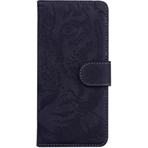 Voor iPhone SE 2020 / 8 / 7 Tiger Embossing Pattern Horizontale Flip Lederen Case met Holder & Card Slots & Wallet(Zwart)