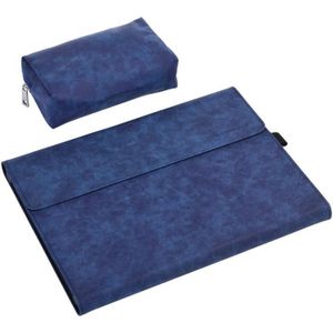 13 inch lederen tablet beschermhoes voor Microsoft Surface Pro X  Color: Dark Blue + Power Bag