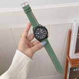 22mm voor Samsung / Huawei Smart Watch Universele Drie Lijnen Canvas Vervanging Riem Watchband (Groen)