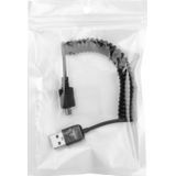 Micro USB Data / Lader uittrekbare  Coiled Kabel  Coiled Kabel Stretches to 90cm  Voor Samsung / Huawei / Xiaomi / Meizu / LG / HTC en Other Smartphones(zwart)