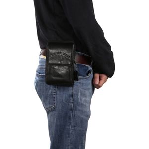 Multi-functionele Universal Leather Taille Opknoping One-shoulder Mobile Phone Waist Bag voor 6 9 inch of onder smartphones (Zwart)