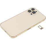 Batterij achterklep (met zijtoetsen  kaartlade - voeding + volume flexkabel - draadloze oplaadmodule) voor iPhone 12 Pro Max (goud)