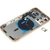 Batterij achterklep (met zijtoetsen  kaartlade - voeding + volume flexkabel - draadloze oplaadmodule) voor iPhone 12 Pro Max (goud)